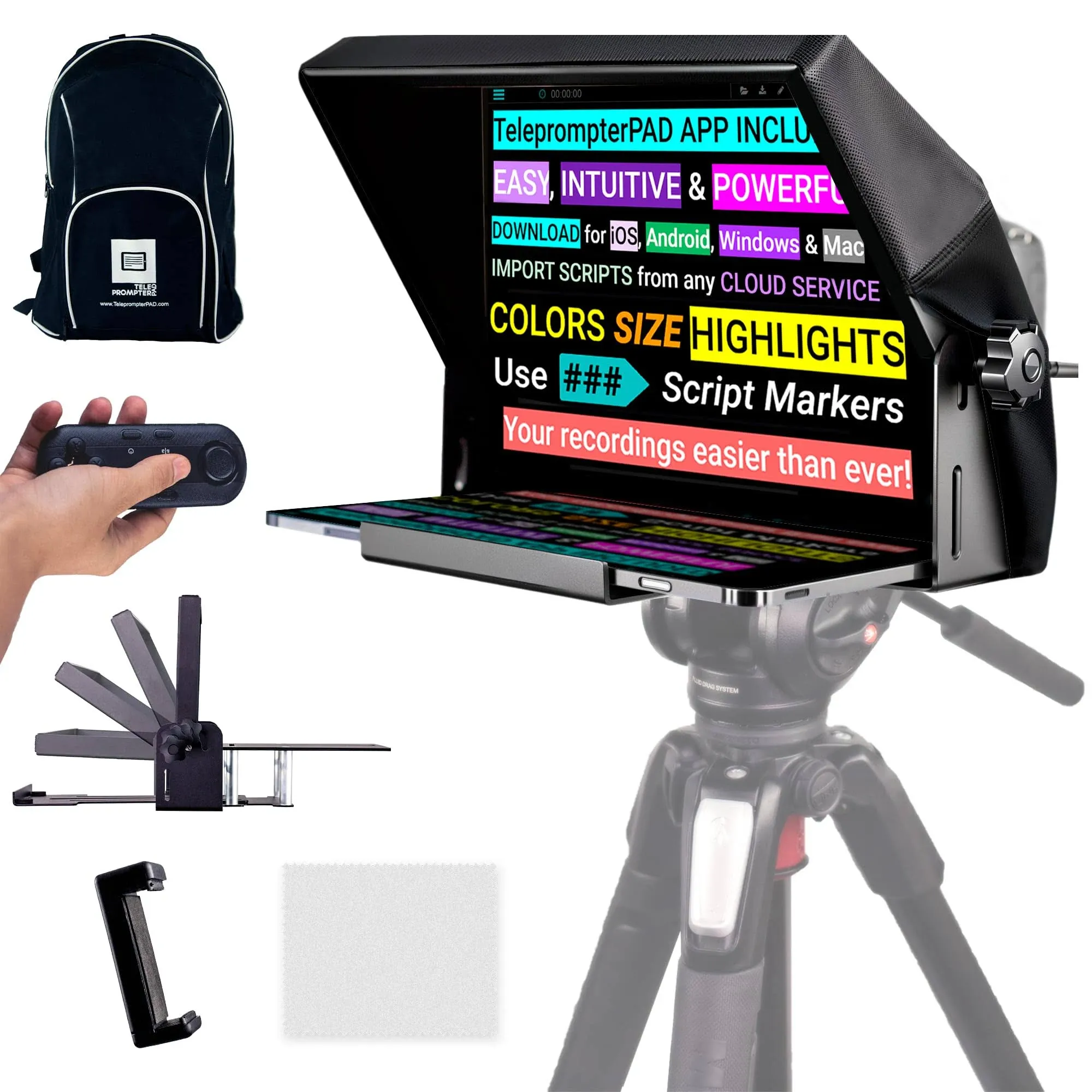 Teleprompter Pad iLight Pro 12" Autocue Teleprompter iPad Tablet