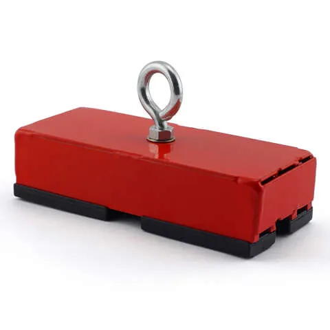 Magnet Source 5 in. L X 2 in. W Red Retrieving Magnet 150 lb. pull 1 pc