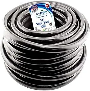 Hydro Flow 100 ft Roll Vinyl Tubing, Black - 3/4" ID x 1" OD