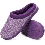 HomeTop Women's Warm Cotton Knit Memory Foam Slippers Soft Yarn House Slippers with Anti Slip Sole