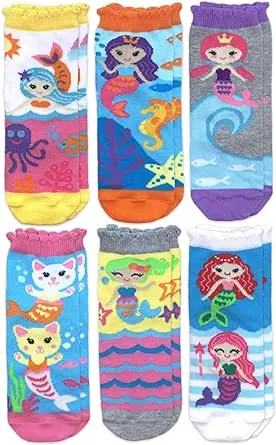 Jefferies Socks Girls' Mermaid Novelty Pattern Cute Crew Socks