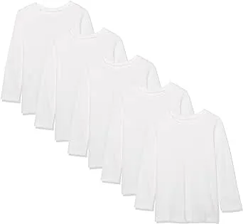 HonestBaby 5-Pack Organic Cotton Long Sleeve T-Shirts, Bright White, 18 Months ...