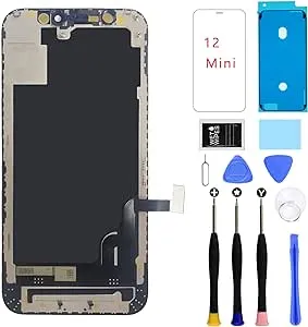 for iPhone 12 Mini Screen Replacement Kit 5.4 inch for iPhone 12 Mini LCD Display Digitizer Touch Screen Assembly with Repair Tools(A2399,A2176,A2398,A2400,A2399)