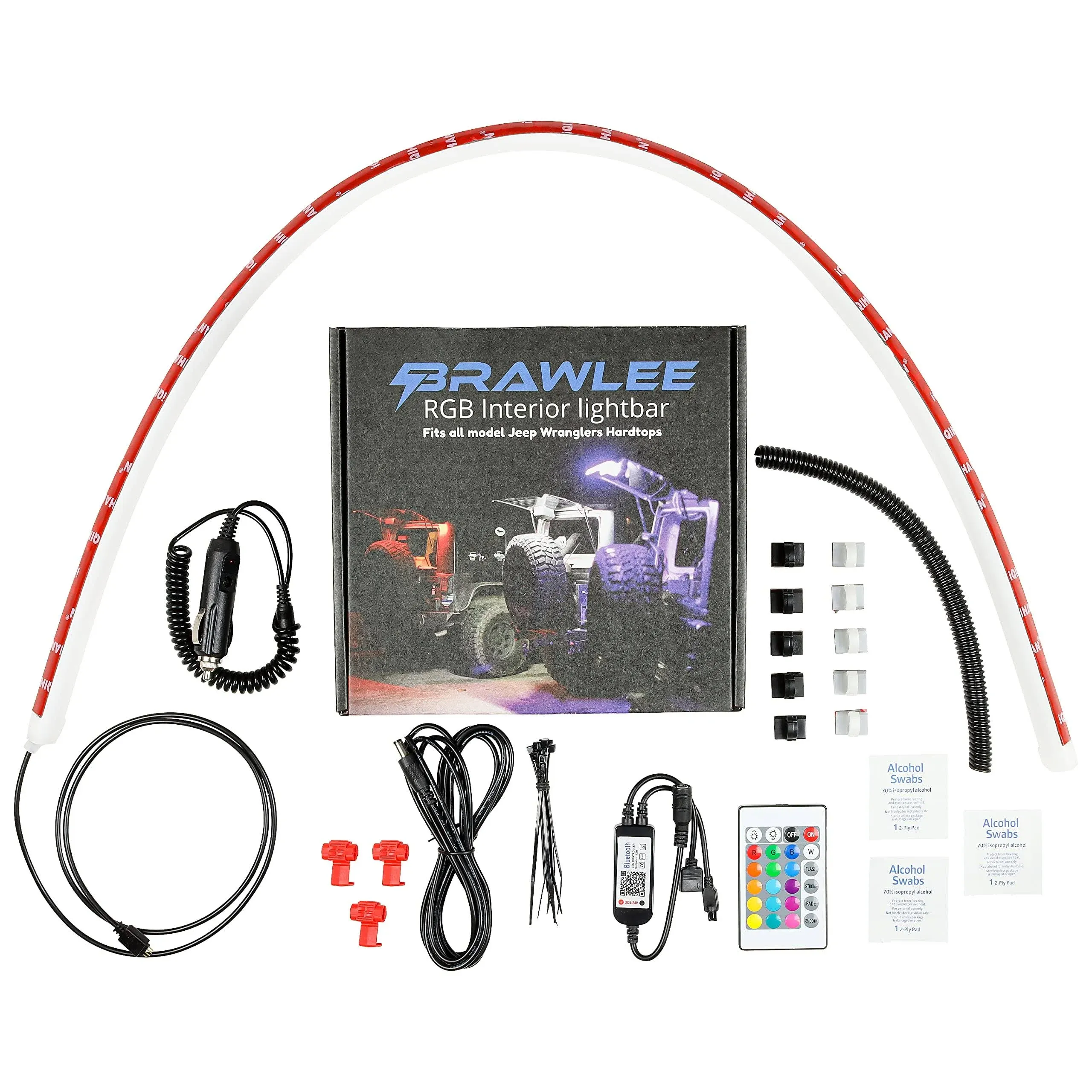 Brawlee RGB LED Rear Glass Interior Light Bar for All Jeep Wrangler Hardtop 97-