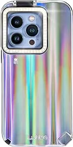 Lumee Flip – Front & Rear Selfie LED Light Up Case Cover For IPhone 13 And 13 Pro (6.1 Inches) Holographic