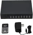 Video Quad Color 4CH Multiplexer 2 BNC Output with Loop Remote Control and Free 1Amp Power Adapter