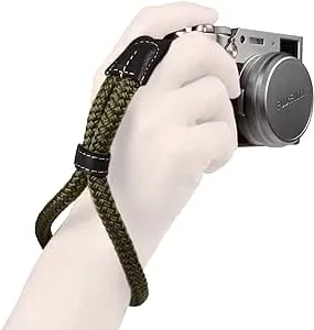 MegaGear MG936 Cotton Camera Wrist Strap Comfort Padding Safety for All Cameras Small 23 cm/9 inch (Green)