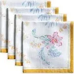 Maison d' Hermine Napkin 100% Cotton 20 Inch x 20 Inch Dinner Napkins, Decorative Washable Cloth Napkin Set of 4, Dining, Buffet Party & Camping, Paradise Island - Spring/Summer