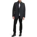 Kenneth Cole Men's Double Breasted Bib Peacoat - Charcoal - Size Xs