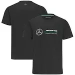 Mercedes-AMG Petronas F1 Unisex Large Logo T-Shirt (Black, XS)