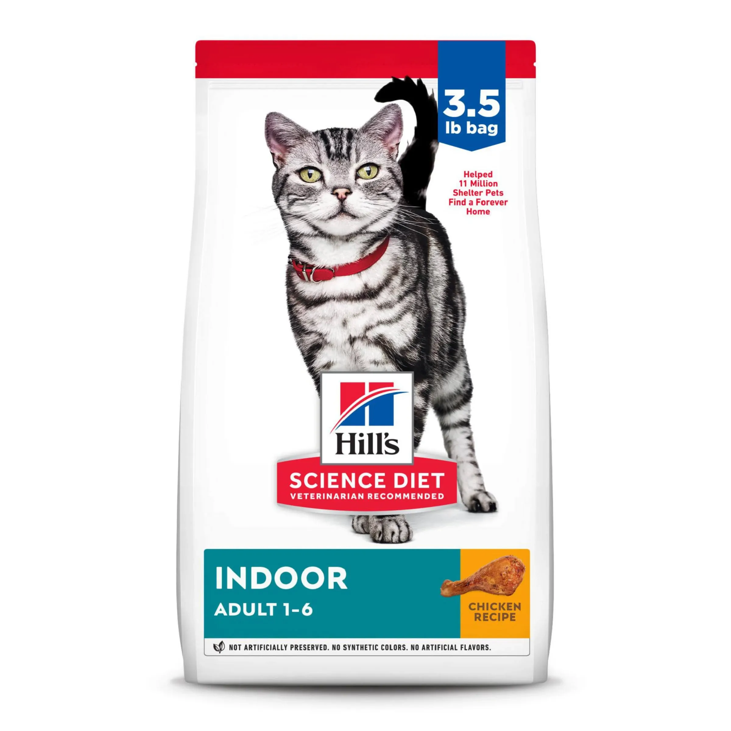 Hill's Science Diet Adult Indoor Cat Food, Chicken Recipe Dry Cat Food, 7 lb. Bag