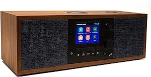 Grace Digital Mondo Elite Duo Smart Internet Radio, Bluetooth, Wi-Fi, 7-Day Alarm – Microphone Free (Walnut)