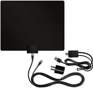 Mohu Leaf 50 Original Paper-Thin Indoor TV Antenna, UHF VHF, 60-Mile Range, Multi-Directional, 4K 8K UHD NEXTGEN TV - w/ 12 ft. Cable, Jolt Switch