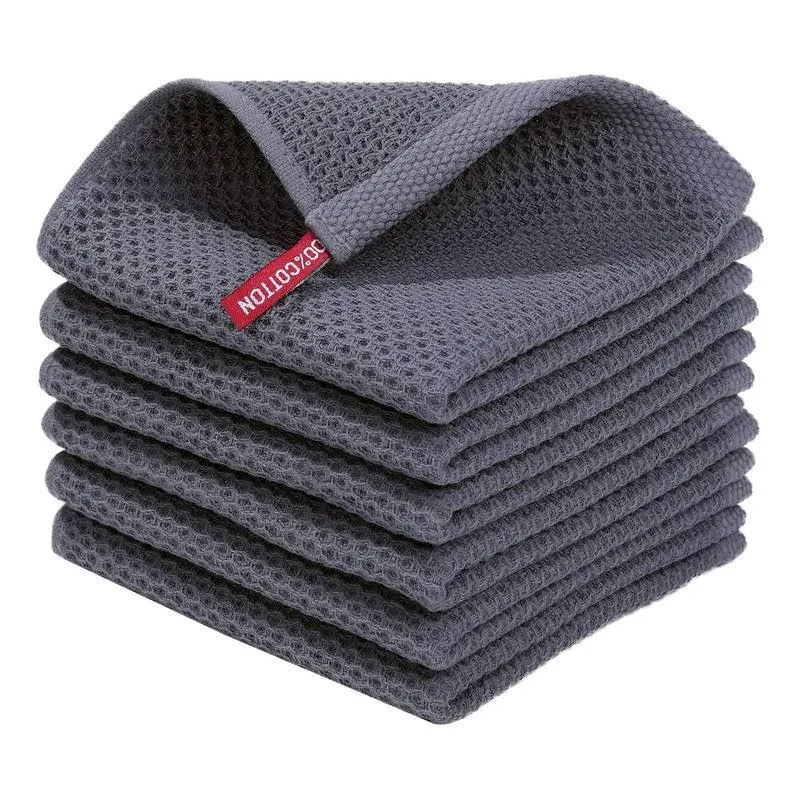 Homaxy 100% Cotton Waffle Weave Kitchen Dish Cloths, Ultra Soft Absorbent Quick