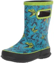 BOGS Kids Waterproof Rubber Rain Boots Cool Dino Print Electric Blue SZ 5