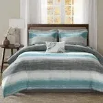 Madison Park Saben Complete Comforter and Cotton Sheet Set Aqua King