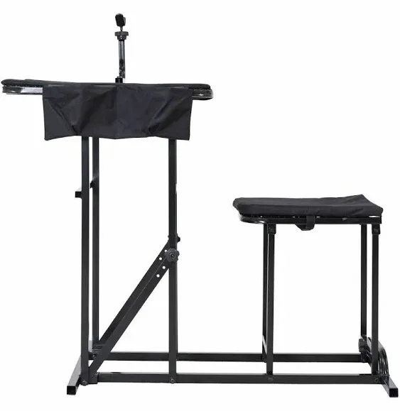 GYMAX Foldable Shooting Table Seat Set, Height Adjustable Hunting Gun Rest Table Shooting Bench Set for Outdoor Range