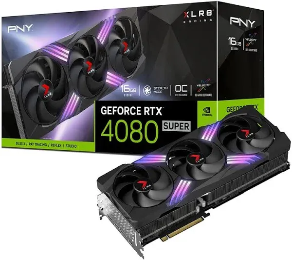 PNY GeForce RTX™ 4080 16GB XLR8 Gaming VERTO EPIC-X RGB™ Overclocked Triple Fan Graphics Card DLSS 3