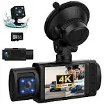 Dash Cam, 3 Channel Dash Cam, 1080P Dash Cam Front and Inside, Triple Dash Cam, 