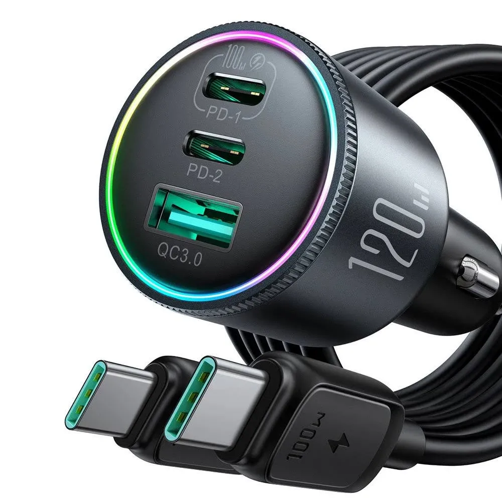 JOYROOM JR-CCN07 120W Super Fast Charging 3-Port Car Charger