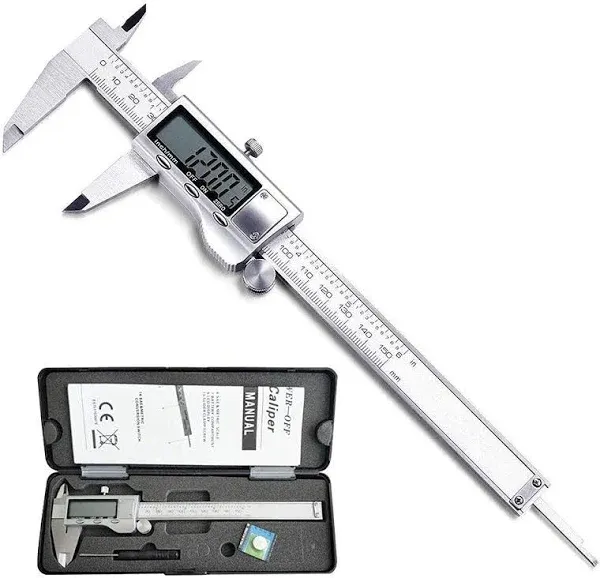 LOUISWARE Digital Caliper Caliper Measuring Tool with Stainless Steel Electronic Micrometer Caliper with Large LCD Screen