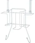 Sunbeam Over the Door Hanging Iron Board Holder and Organizer, White