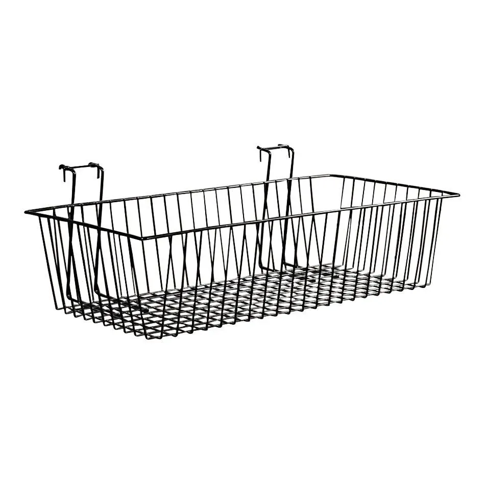 24 in. W x 12 in. D x 6 in. H Black Slatwall Basket 2229