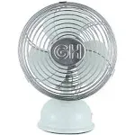 Good Housekeeping 5" Oscillating Desk Fan, 1-Speed, Green/Silver (92513)