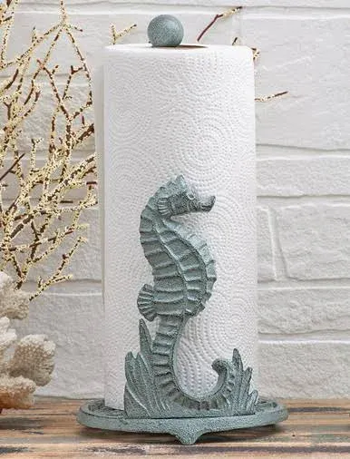 De Leon Collections Patina Seahorse Paper Towel Holder