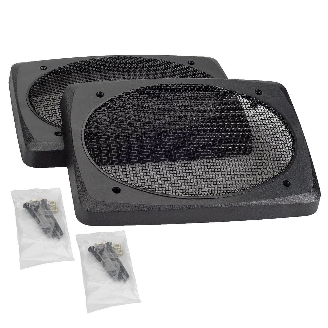 Premium Pair of 6x9 Speaker Grills with Black Mesh Design - Easy Installation