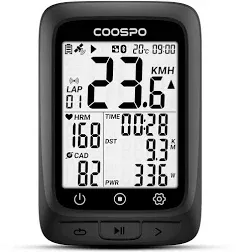 COOSPO Bike Computer GPS Wireless, ANT+ Cycling Computer GPS with Bluetooth, Multifunctional ANT+ Bicycle Computer GPS with 2.4 LCD Screen, Bike