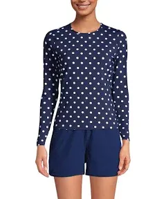 Lands' End Women's Crew Neck Long Sleeve Rash Guard