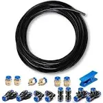 CGELE Pneumatic Tubing Black PU Air Hose Pipe Tube Kit 6Mm OD 4Mm ID 39.4Ft/12 M