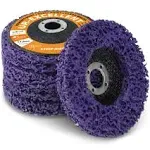 4 inch Stripping Discs Rust Remover Discs Remove Paint and Oxidation 5/8 inch Arbor Clean Discs Poly Strip Disc Angle Grinding Wheel - 5 Pack(Purple)