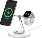 Belkin BoostCharge Pro 3-in-1 Qi2 Wireless Charging Stand (White)