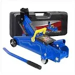 Floor Jack: 1.5Ton Hydraulic Car Jack, Lifting 5.31&#034;-13.2&#034;, Storage Case, Sedans