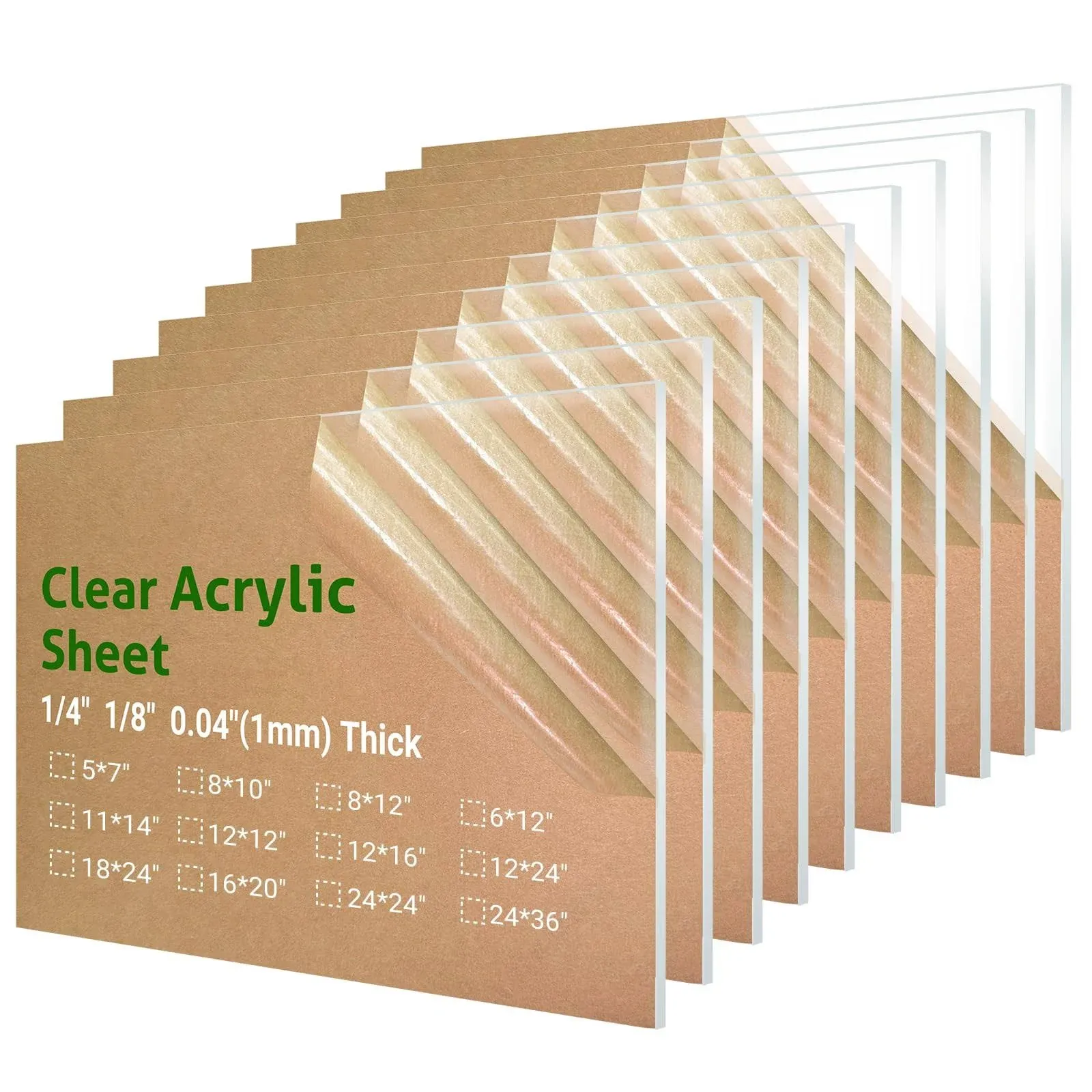 2 Pieces 8 x 10” Clear Acrylic Sheet Plexiglass - 1/8”(3mm) Thick, Use for Craft