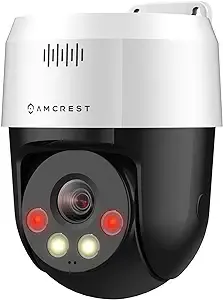 Amcrest 5MP UltraHD Mini Ai Outdoor IP PoE Camera, Security IP Camera with Two-Way Audio, 98ft Full Color Night Vision, Active Deterrents, 5-Megapixel