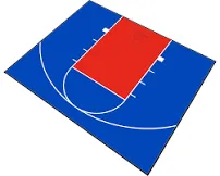 MODUTILE Outdoor Basketball Half Court Kit 30ft x 25ft -Lines and Edges Included-Made in The USA