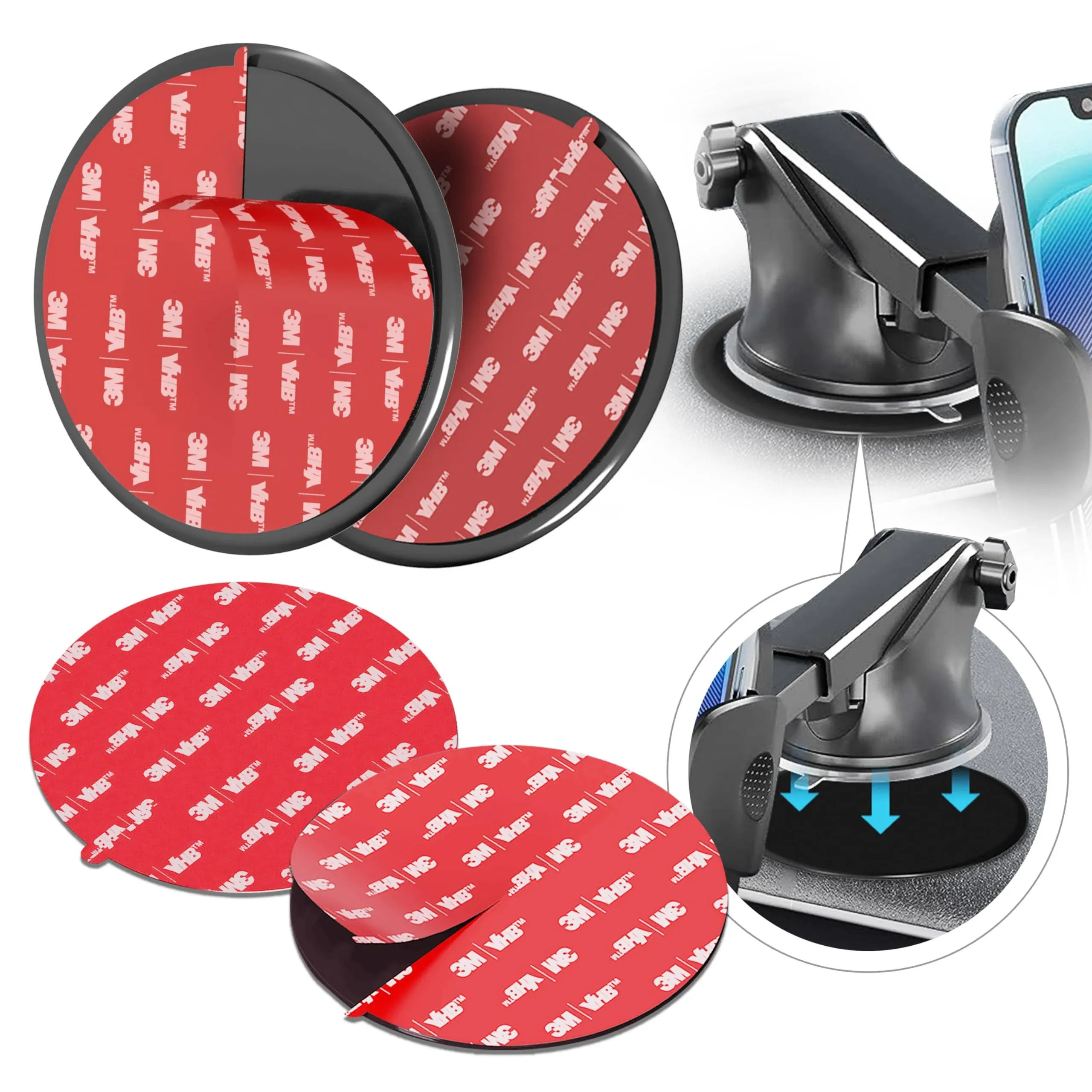 3M VHB Adhesive Dashboard Mounting Disk Set for Suction Cup Car Mounts