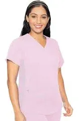 Med Couture Touch Women&#039;s V-Neck Shirttail Top Small Royal