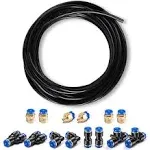 Pneumatic Tubing Black PU Air Hose Pipe Tube Kit 5/32 Inch or 4Mm OD 2.5Mm ID..