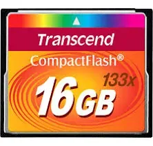 Transcend Compact Flash 16GB 133x Memory Card for Canon EOS 20D ,30D, 40D, 7D 