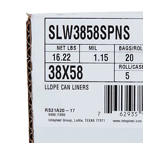 Inteplast Group High-Density Commercial Can Liners, 16 gal, 8 microns, 24" x 33", Natural, 50 Bags/Roll, 20 Rolls/Carton (IBSS243308N) Case of 1000