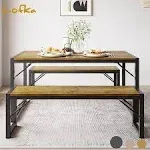 Gizoon Kitchen Table and 2 Chairs for 4 with Bench