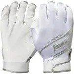 Franklin Sports Supratak Football Receiver Gloves - White/Chrome - Adult Medium