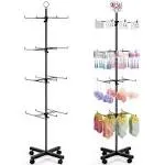 Retail Display Spinning Display Stand 4 Tier Display Rack Movable Jewelry Black