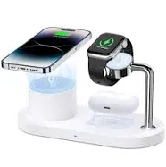 Magnetic Wireless Charger for iPhone: 3 in 1 Charging Station for Multiple Device Apple - 18W Fast Mag-Safe Charger Dock Stand for iPhone 16 15 14 13 12 Pro Max Apple Watch iwatch & Airpods