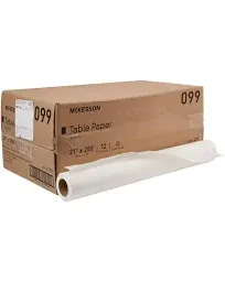 McKesson Exam Table Paper, Barrier Protection, Smooth White Paper, 18 in x 260 ft, 12 Count