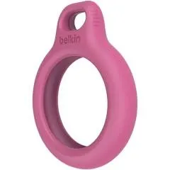 Belkin Apple Airtag Secure Holder With Strap - Apple Air Tag Keychain - Airtag Holder With Strap For Key Ring - Airtag Keychain Accessories - Scratch Resistant Airtag Case With Raised Edges - Pink